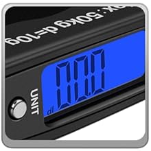 Angler weighing a bass with handheld fish scale/fishing scale, screen showing fish scales digital.