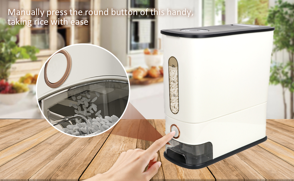 QLoztyse Rice Storage Container 25 lbs Rices Dispenser