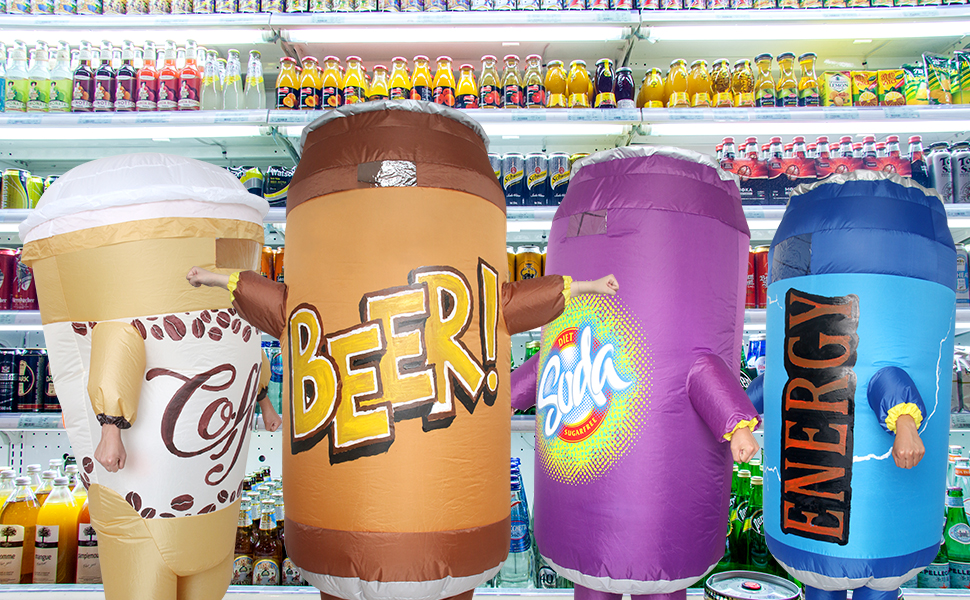 BETTWITEH Inflatable Soda Water Costumes for Adults Blow up