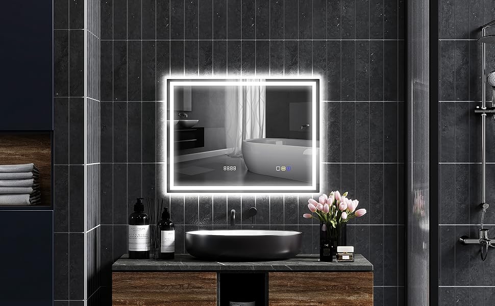 rahmenlos bathroom mirror smart beleuchteter gäste wc ohne r