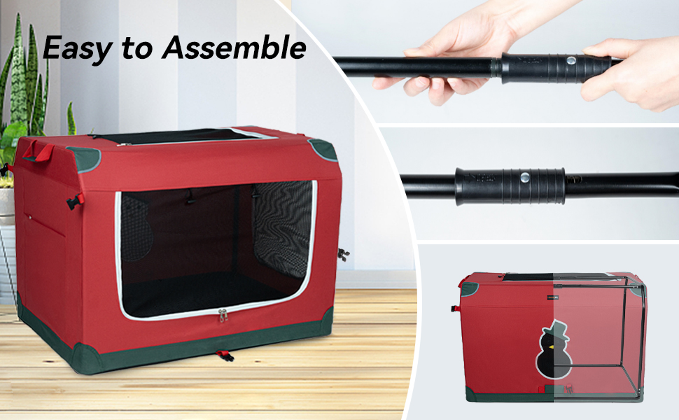 Hawsaiy Portable Dog Crate 42IN with 3Door Mesh Mat for