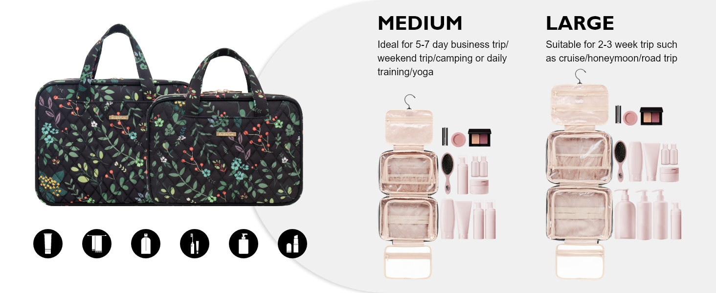 Everfun Hanging Travel Toiletry Bag for Women