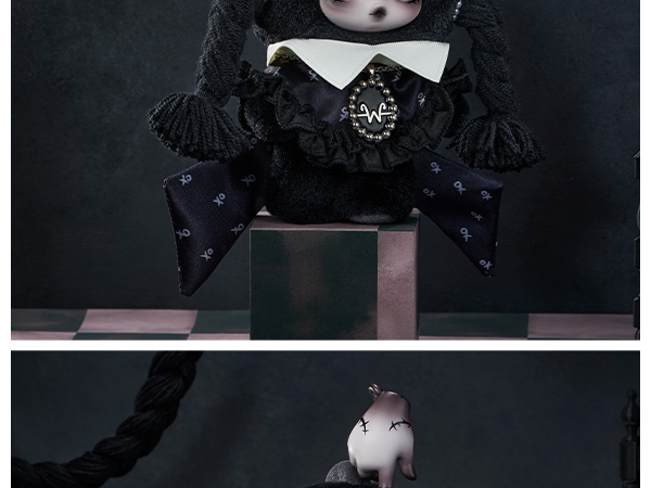 Amazon.com: POP MART SKULLPANDA × Wednesday Plush（Classic Dress