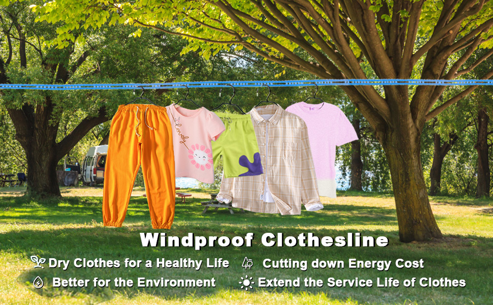 Carrot Cloth Rope for Drying Clothes Windproof Laundry 5 Meter