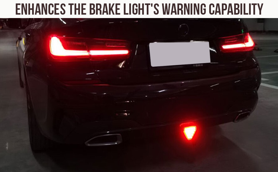 Casago CSCBL1P 12 LED Car Blinking Brake Light Triangle F1 Style Rear Tail Brake Flashing Light
