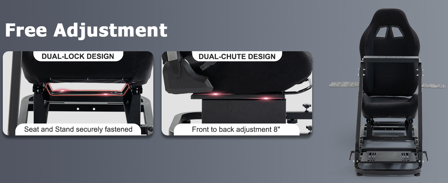 racing sim cockpit with seat