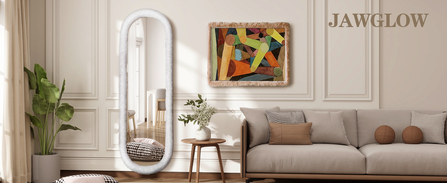 JAWGLOW Fluffy Full Length Mirror Cover Universal Ultra