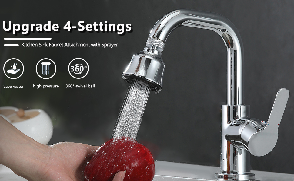 Sink Faucet Sprayer Attachment, Upgrade 4 Mode Adjustable