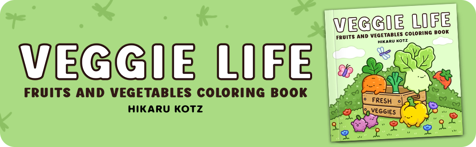 stress relief coloring book for adults, fruit coloring book, vegetable coloring book for teens
