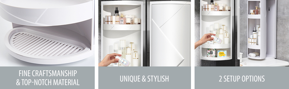 wall mounted hidden bathroom shelf countertop rotating cabinet