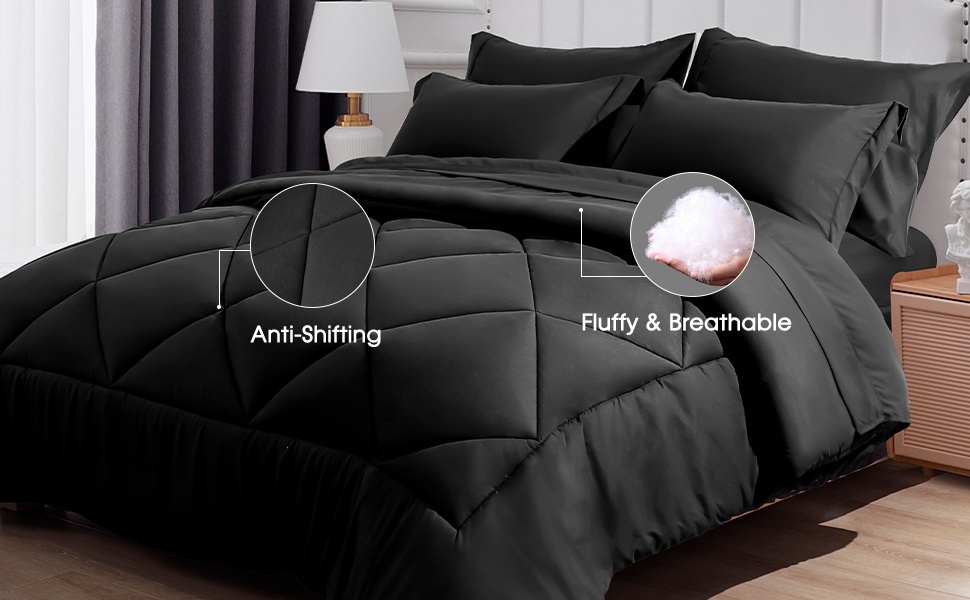 PHF Ultra Soft Comforter Sets Queen7 Pieces Bed in A Bag