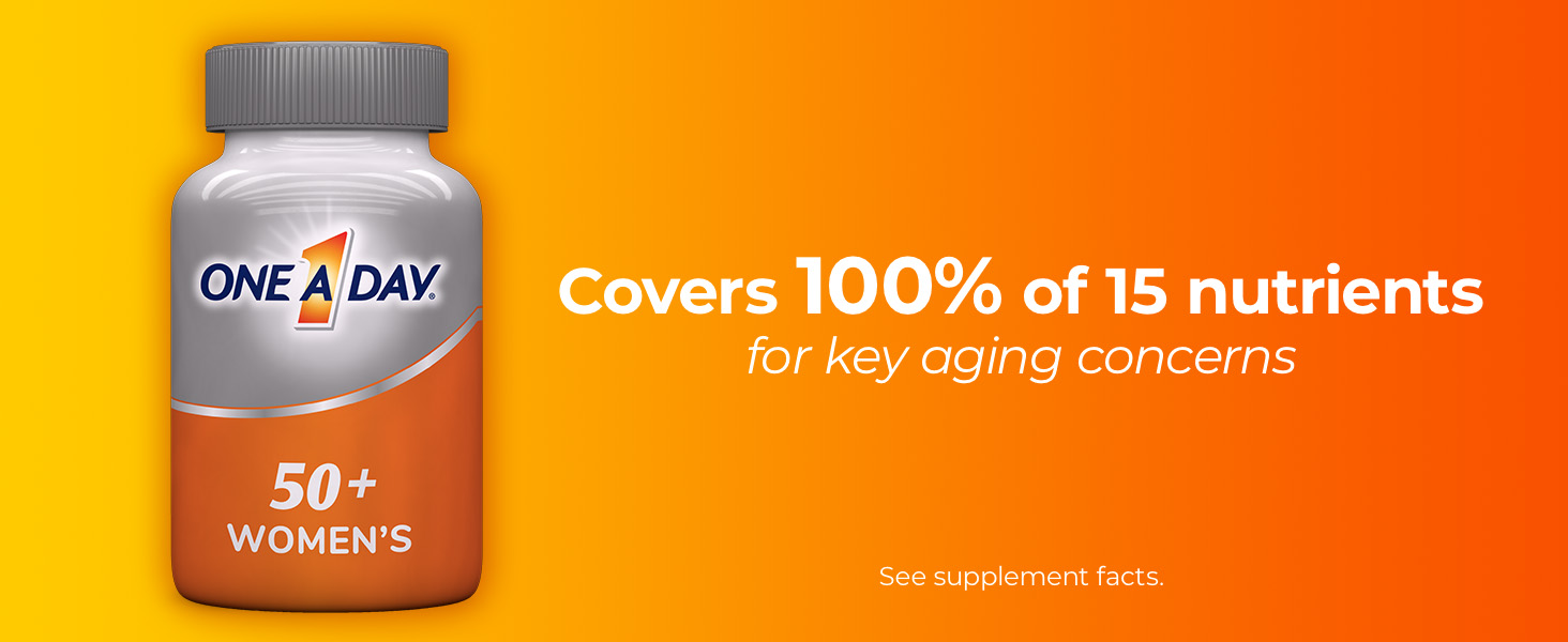 Covers 100% of 15 nutrients for key aging concerns