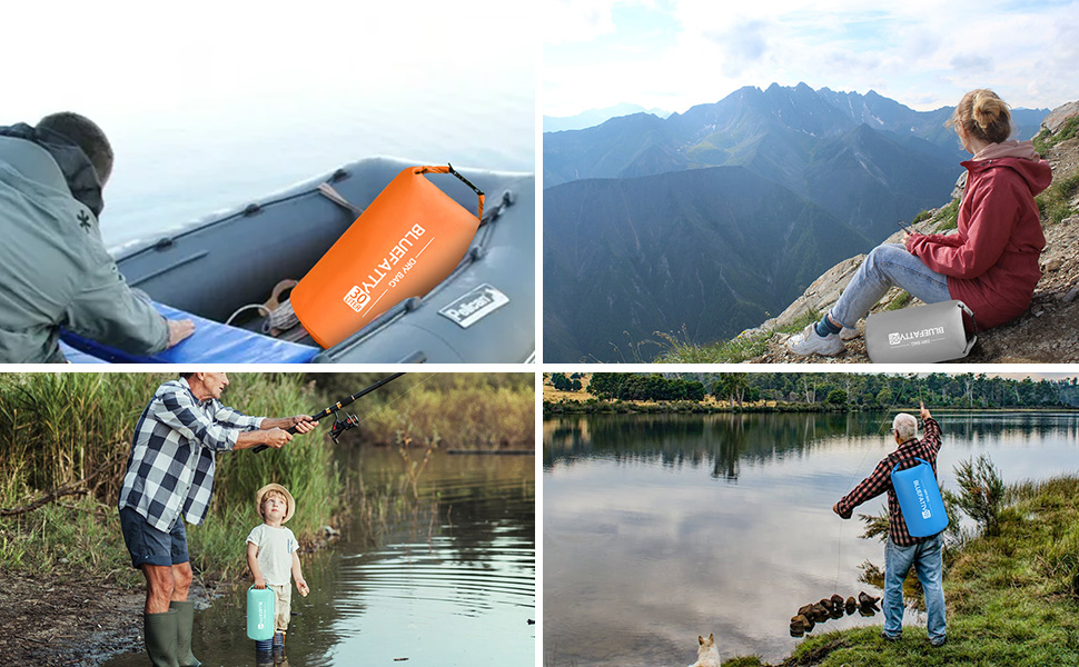 BLUEFATTY Waterproof Dry Bag Floating Roll Top Dry Backpack