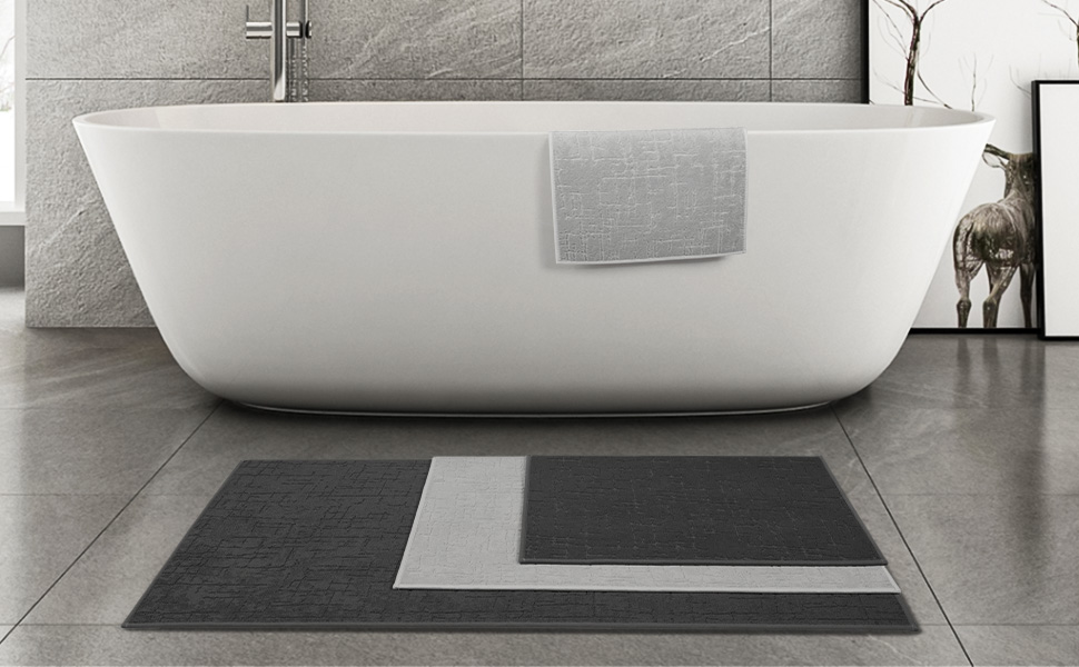 AMOAMIBath MatSuper Absorbent Quick Dry Bathroom Floor