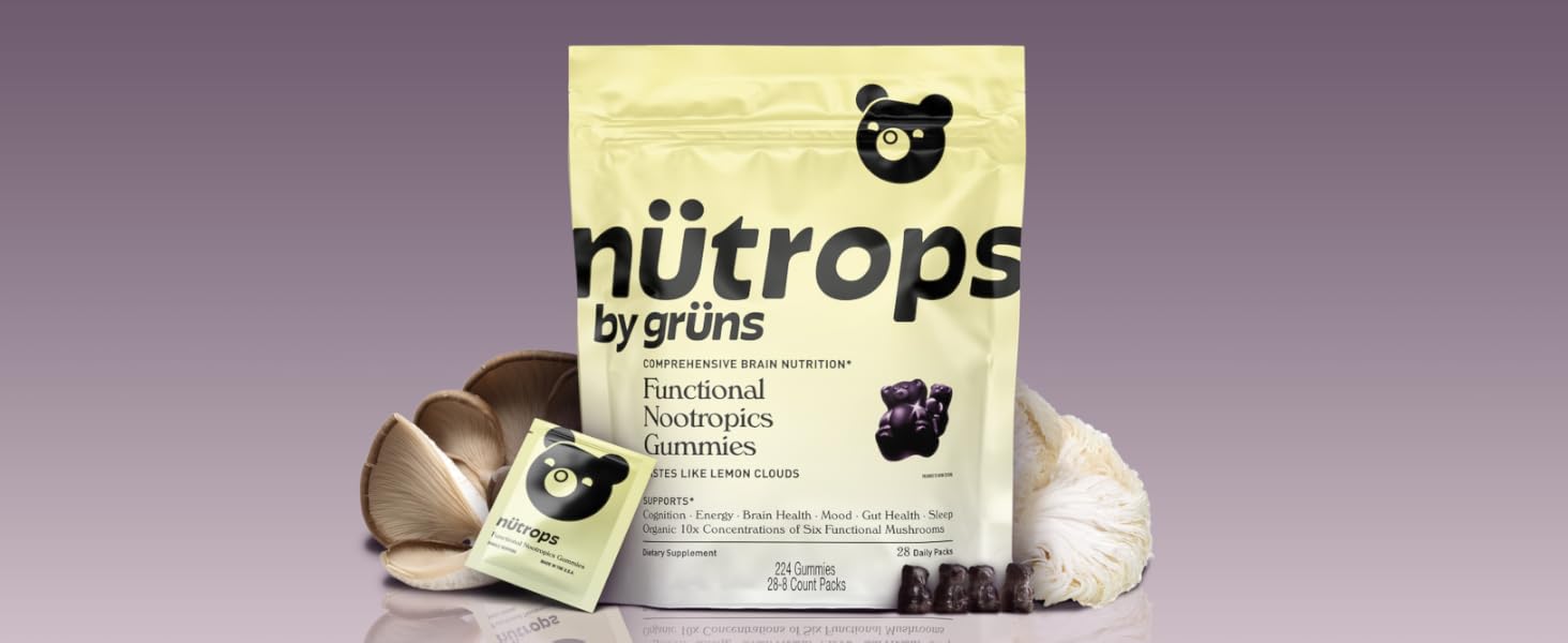 Nutrops by Gruns for daily energy, immunity, and cognitive support