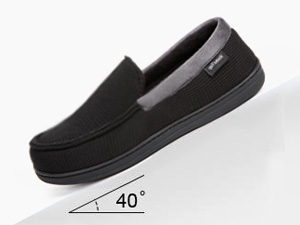 EverFoams Men's Comfort Memory Foam Moccasin Slippers Breathable Terry Cloth House Shoes with Anti-Skid Rubber Sole 31 88--66