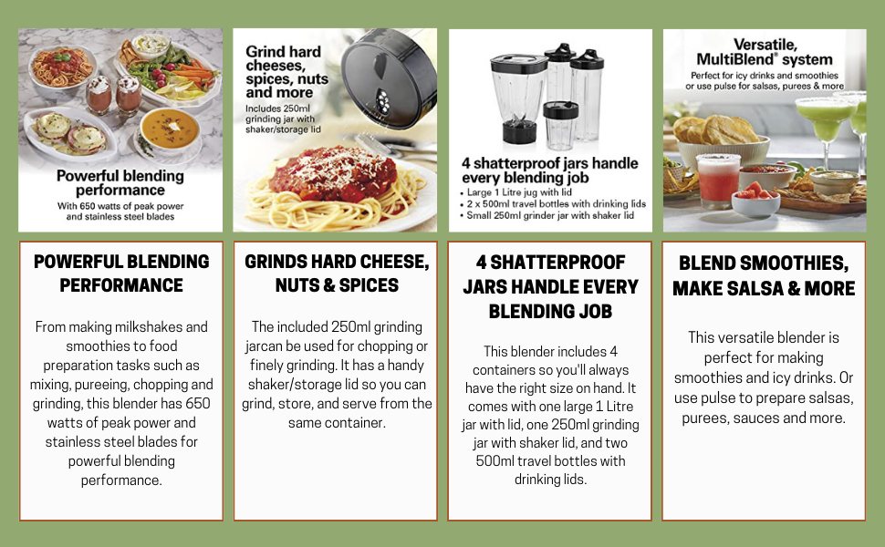 Hamilton Beach 52400SAU Stay or Go Blender, Stainless Steel, 250 W, 1