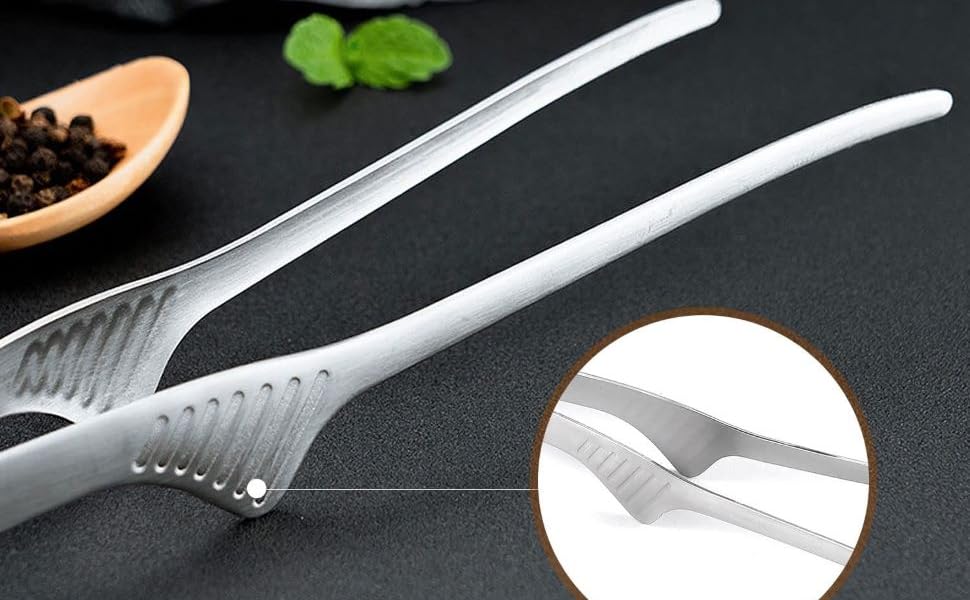 ziyue Stainless Steel Grill Tongs Korean and Japanese BBQ NonSlip