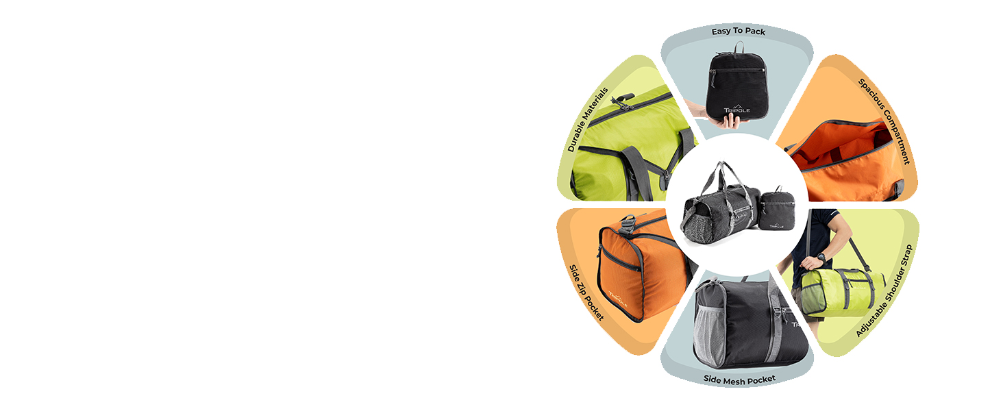 Tripole PAKEasy Duffel Portable Compact Foldable Travel 40 litre