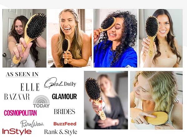 bristle hair brush women men's soft for boars boar fine fade sleek smoothing hairbrush