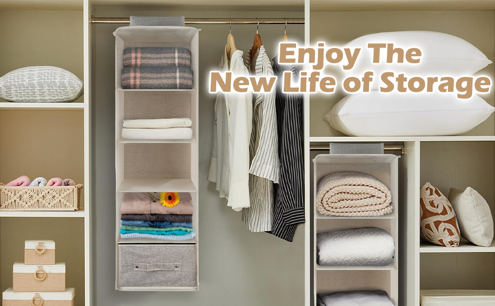 Hanging Shelf Closet Organizer and Storage Haning Storage Collapsible Closet Clothes Rooms Dorms