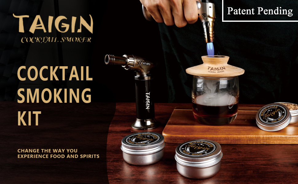 Cocktail Smoker Kit with Torch, Four Kinds of Wood Chips