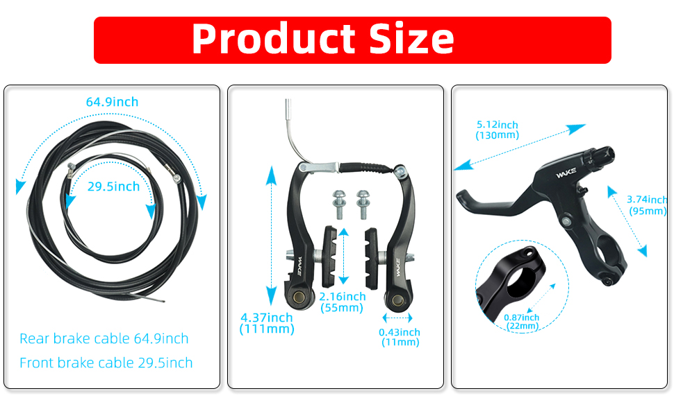 LITEONE V Brakes, Linear Bicycle Brake Set, Bicycle Brake