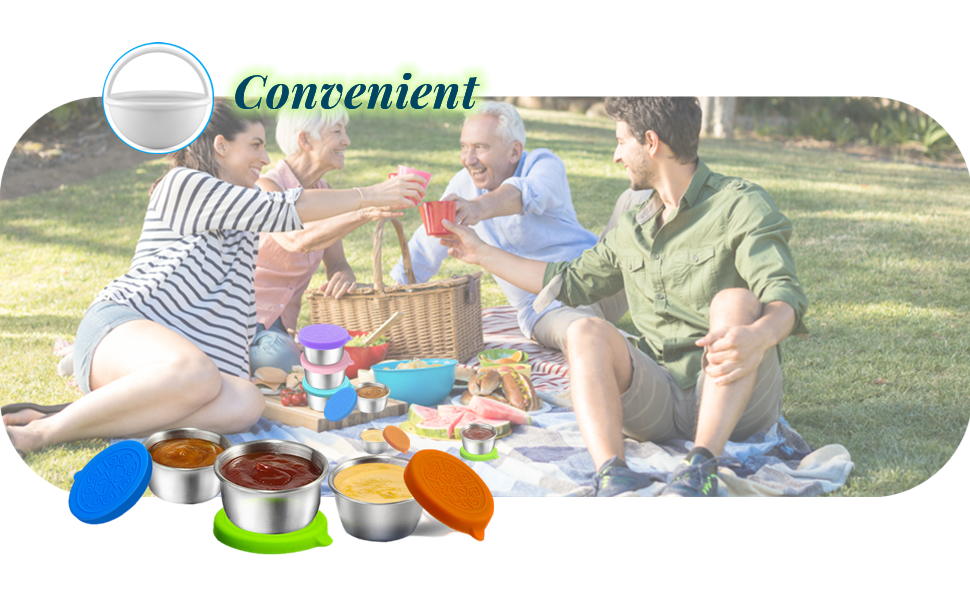 Small Condiment Containers with Lids, 8Piece Set 50ml