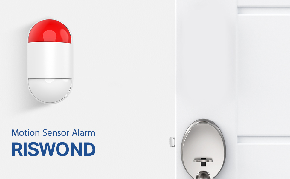 RISWOND Motion Sensor Alarm System for Home 125dB Shed Alarm with Siren