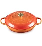 Le Creuset Enameled Cast Iron Signature Braiser 3.5 qt., Flamme Doree with Crucible Knob