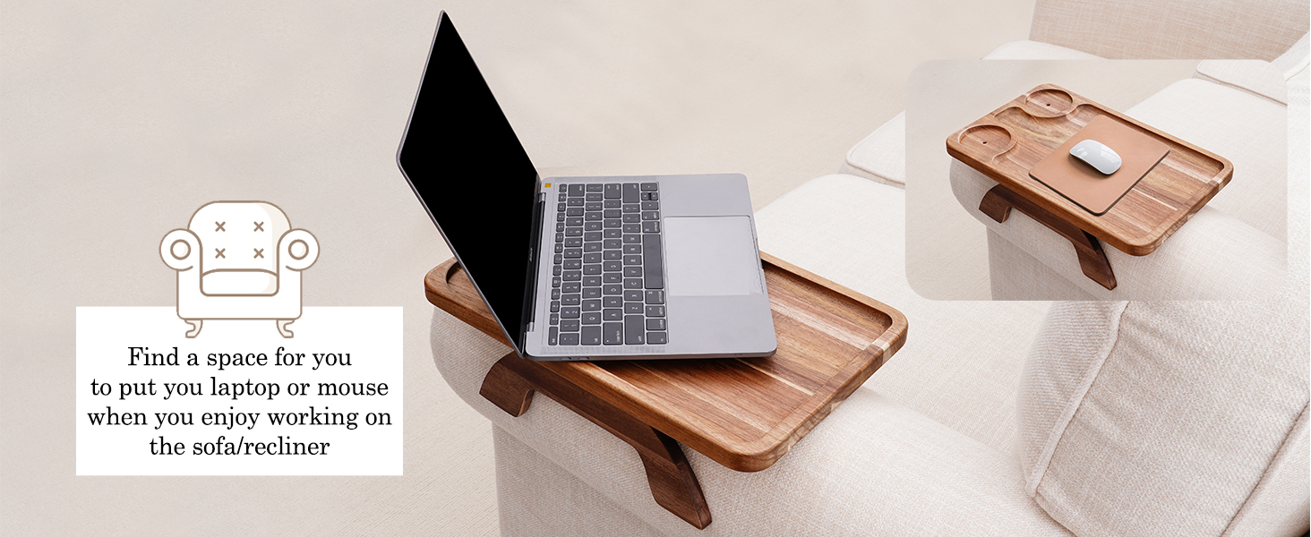 sofa arm clip on tray table