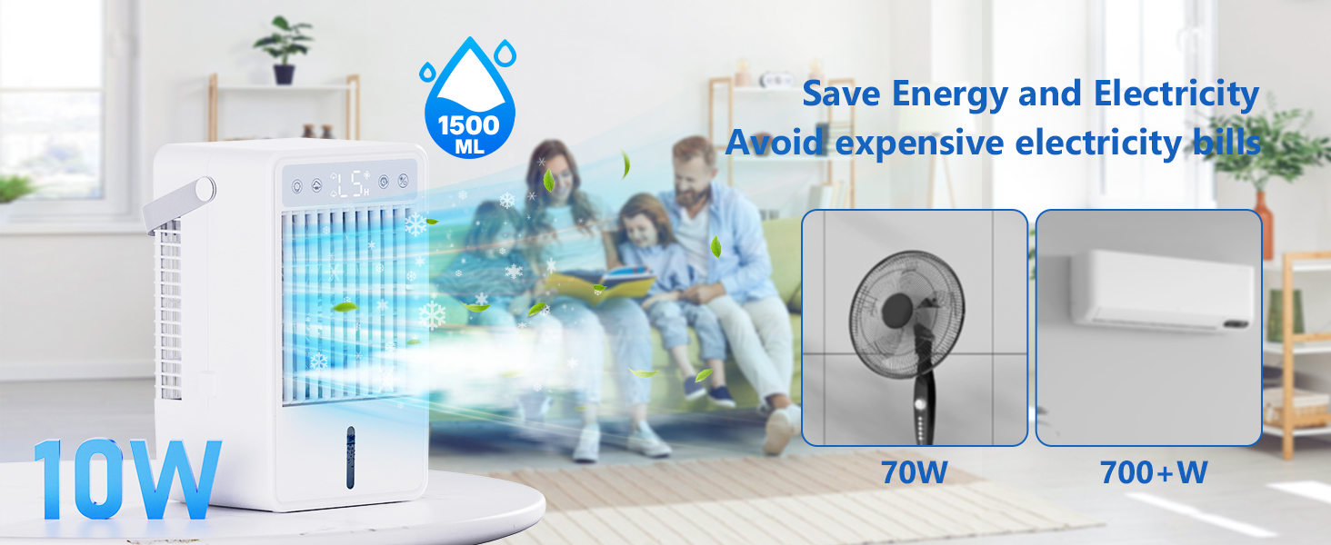 Energy consumption comparison diagram showing power usage differences between lighting options, with blue icons and wattage numbers.