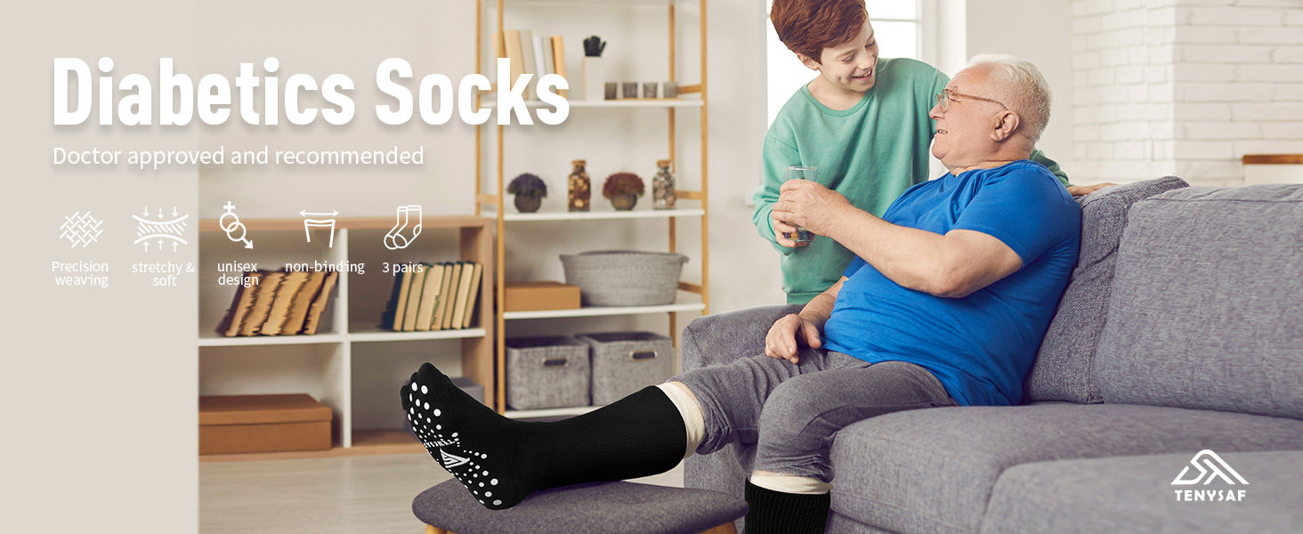 TENYSAF Diabetic Socks for Men Women
