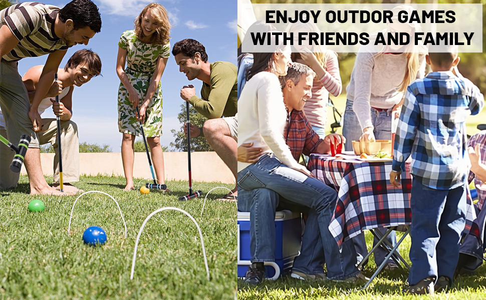 DealKits Juego de croquet premium para familias, juego de