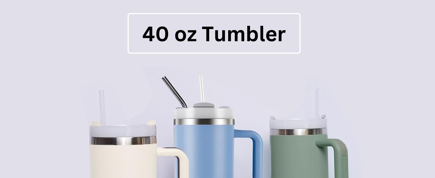 tumbler with lid and straw tumbler 40 oz tumbler with handle stainless steel Travel Coffee Tumbler