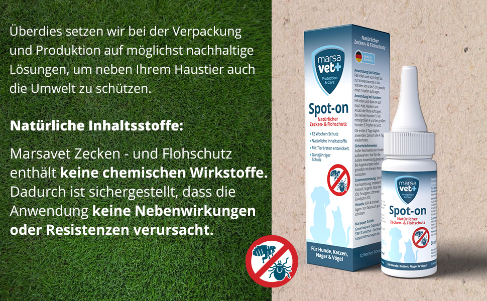 Marsavet – Spot-on – natürlicher Zecken- und Flohschutz