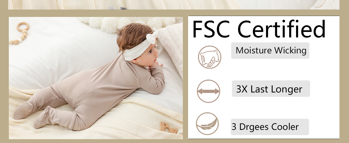 baby boy footie pajamas 0-3 months infant newborn viscose from Bamboo Sleeper Zipper footie romper