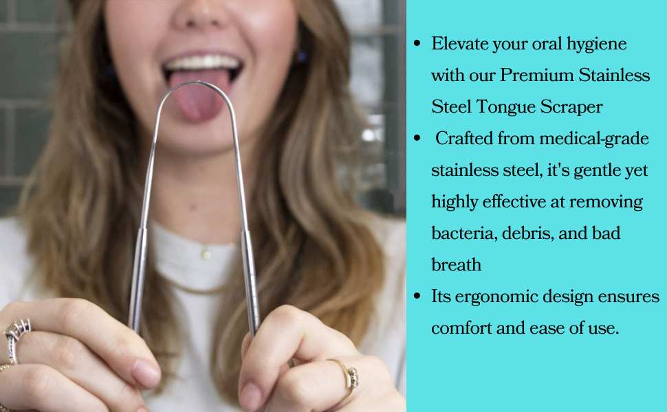 POLENZA Tongue Scraper for Adults (1Pcs Oral Care Pack) Stainless