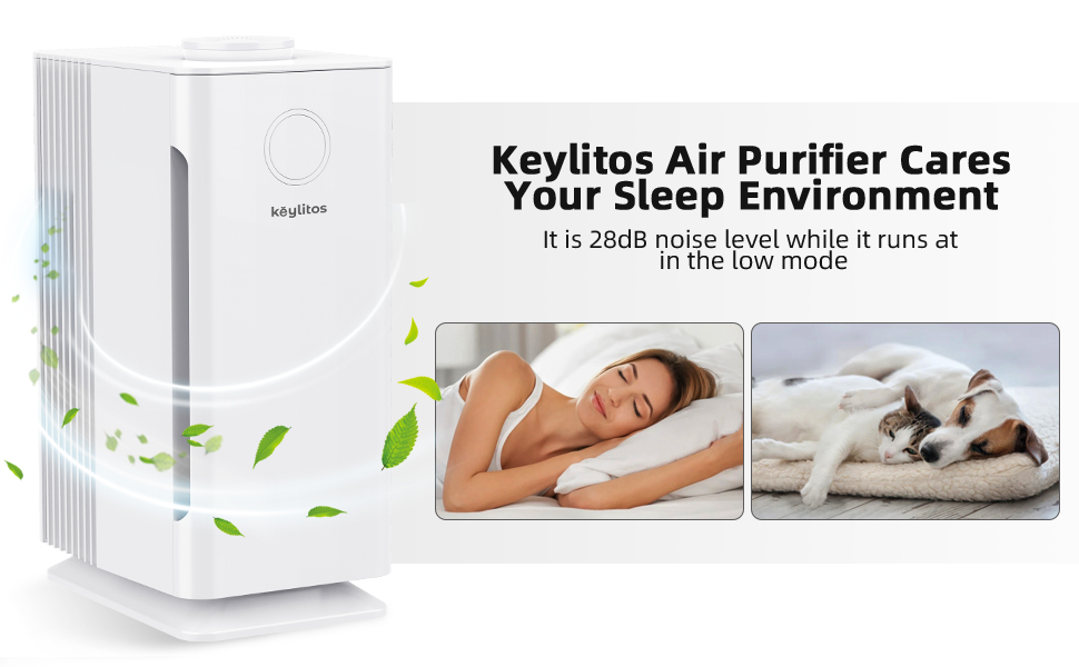 Keylitos HEPA Filter Air Purifier for Home Office Large Room up to