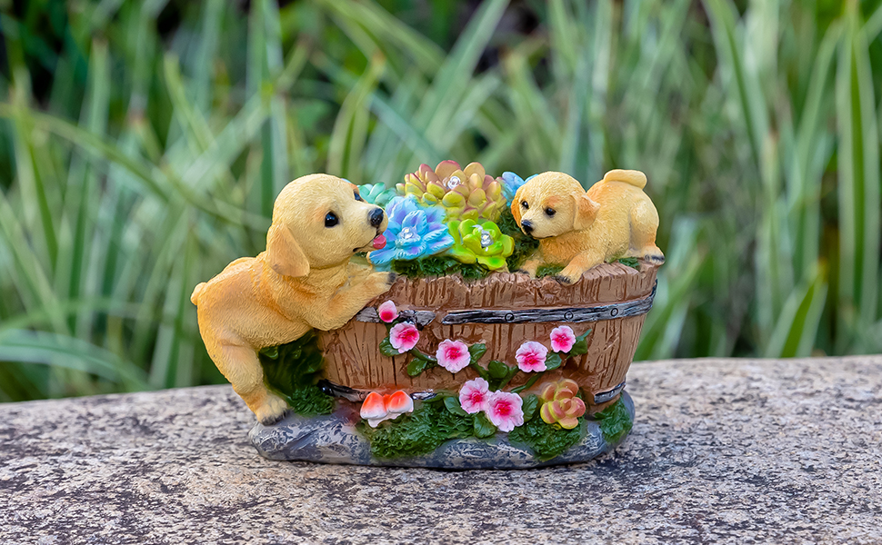 dog garden statue