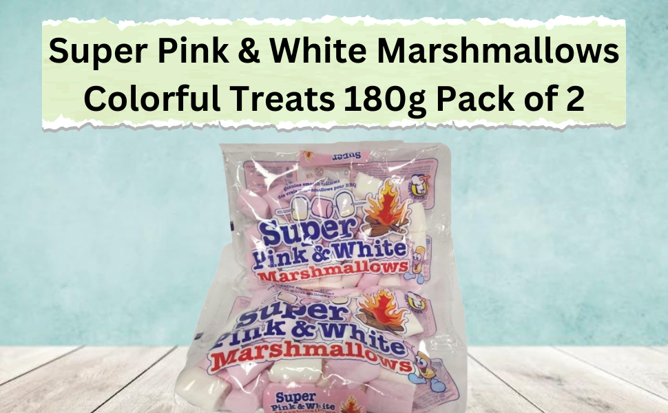 Super Pink White Marshmallows Colorful Treats BBQ gift Pack of 2 Smooth Treats Flavor Christmas 