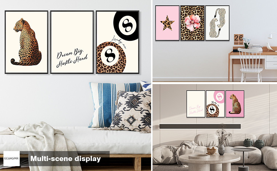 Set of 3 Leopard Wall Art