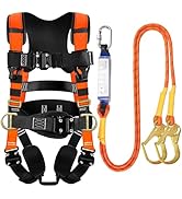 TRSMIMA Safety Harness Fall Protection - Roofing Harness Kit Men Full Body Construction Harness w...