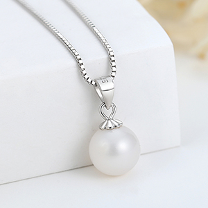 Amazon.com: Sterling Silver Pearl Necklaces for Women, 8.5-9MM