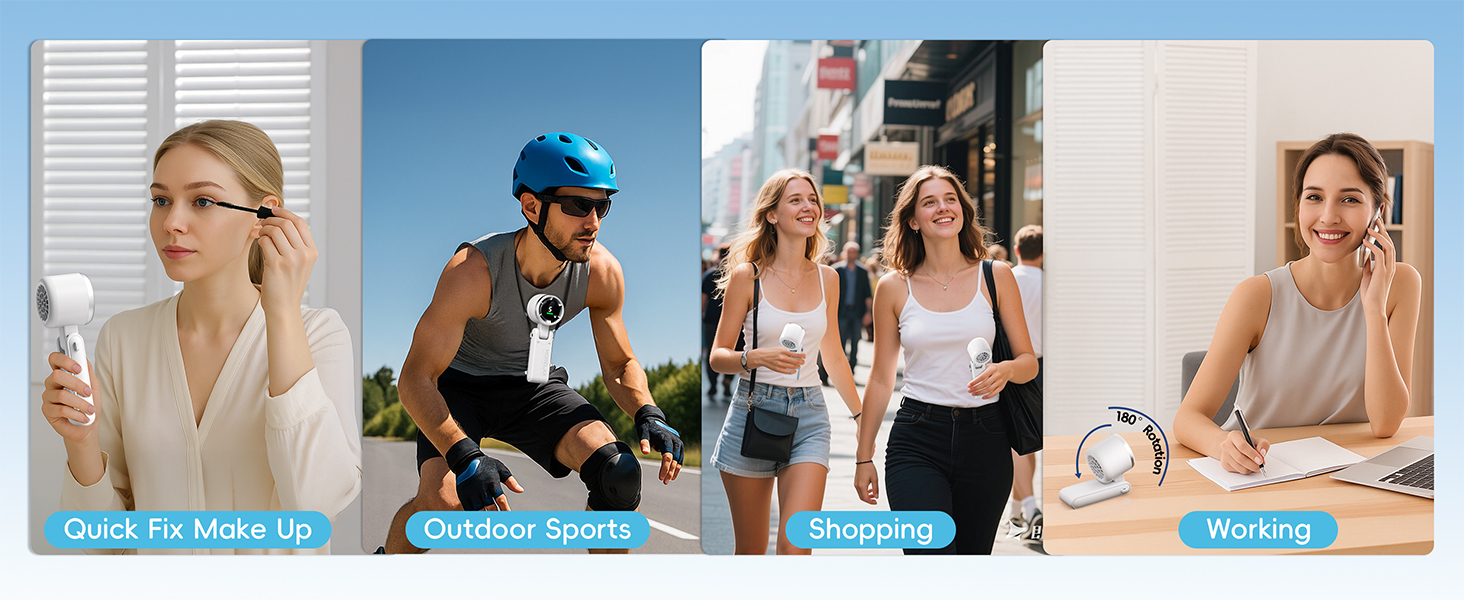 Four-panel promotional image showing different people wearing wireless earbuds while engaged in various activities like running, working, and exercising.