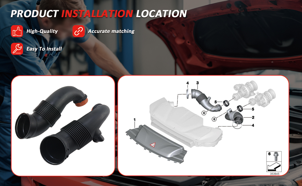 LEFT & RIGHT Air Intake Boot Pipe 13717638568 13717638569