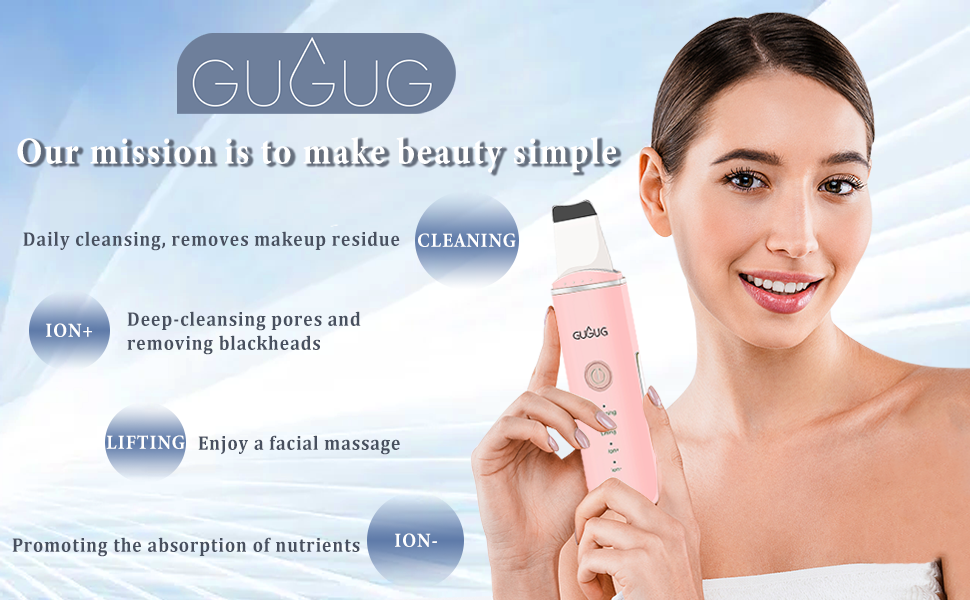GUGUG Facial Skin Scrubber, Portable Pore Scrubber, Face Spatula with 4