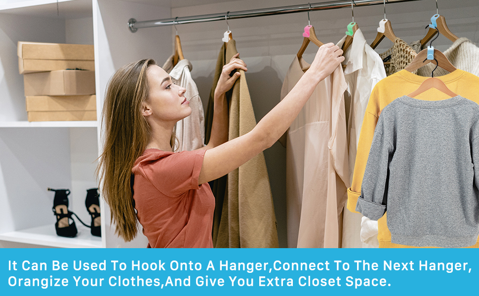 200PCS Clothes Hanger Connector Hooks