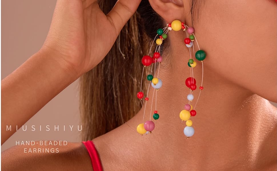 Colorful Beaded Earrings for Women