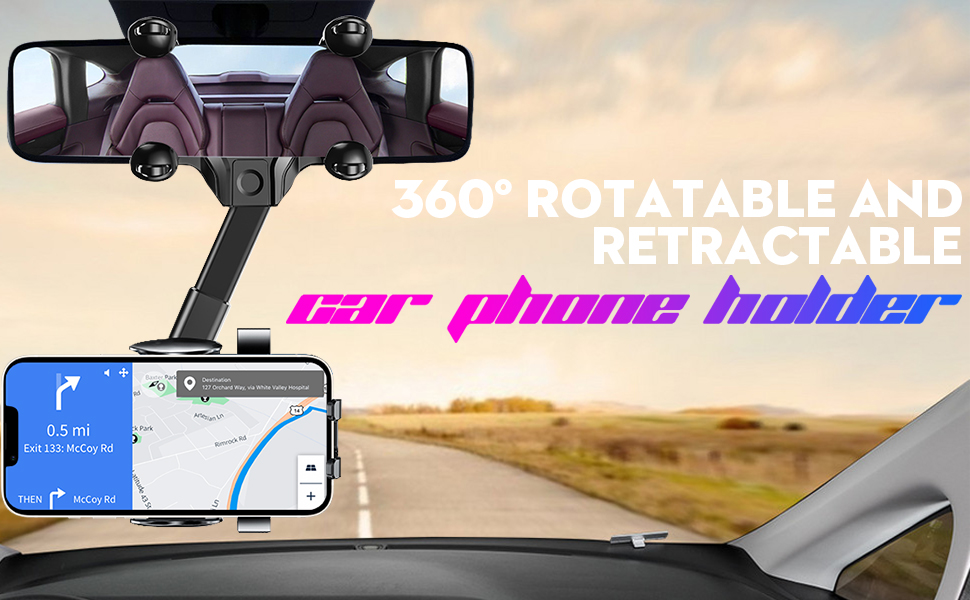 Seltureone [Version 2024] Rear View Mirror Phone Holder, Rearview